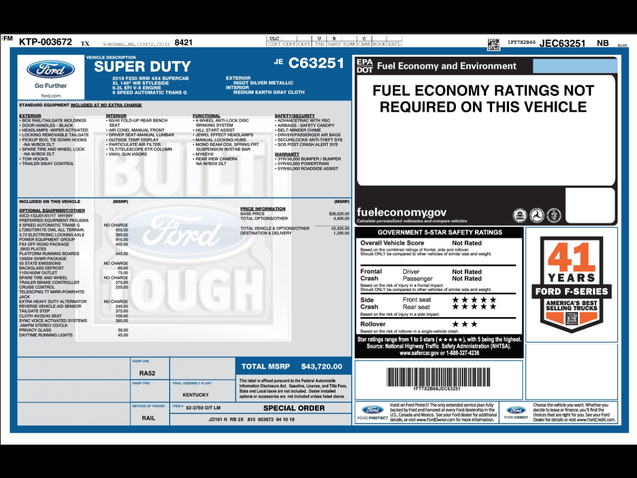 Ford Super Duty F-250 SRW  2018