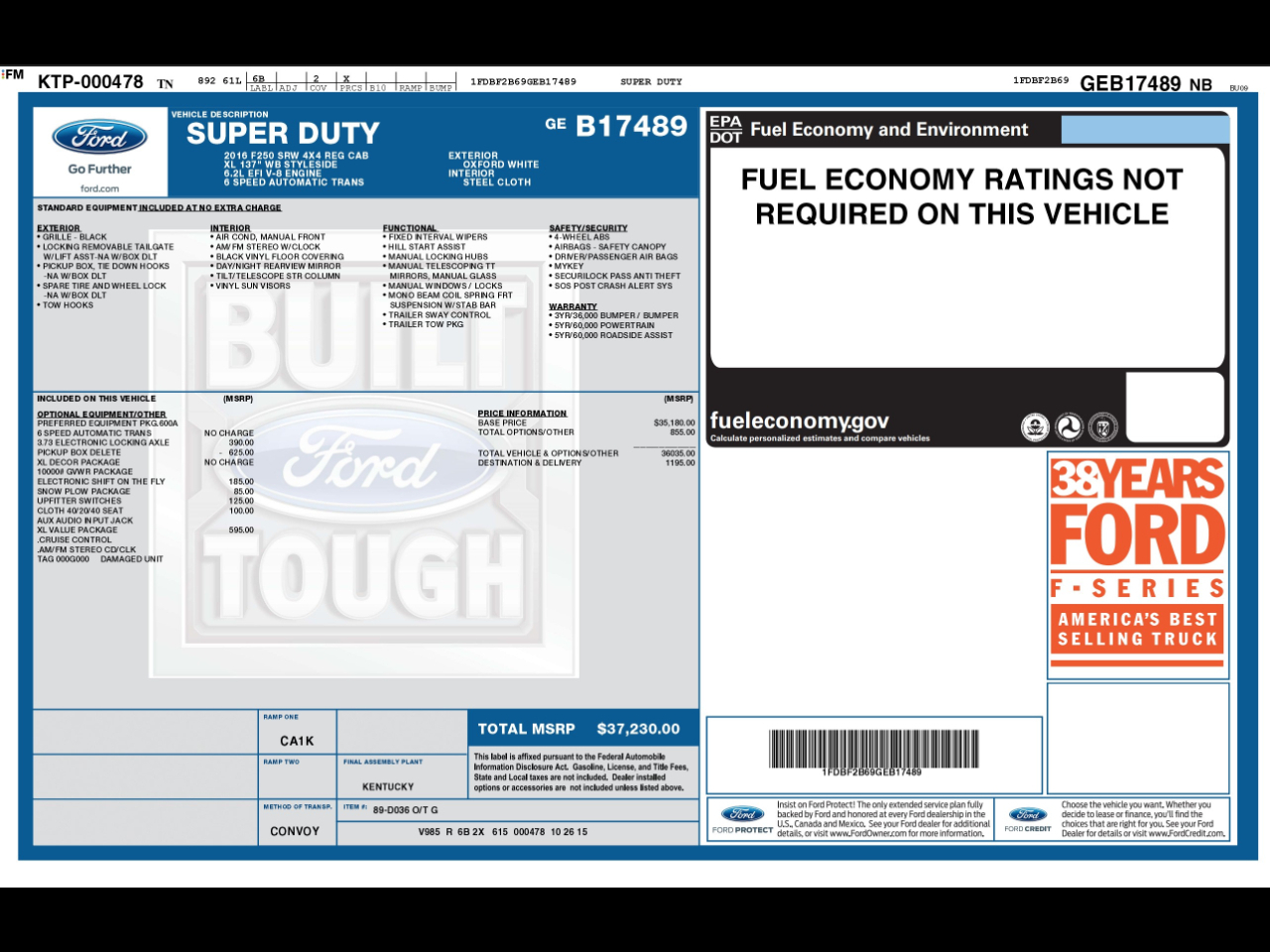 Ford Super Duty F-250 SRW  2016