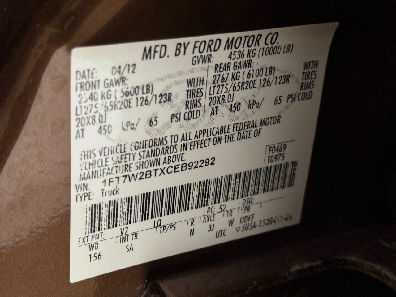 Ford Super Duty F-250 SRW  2012