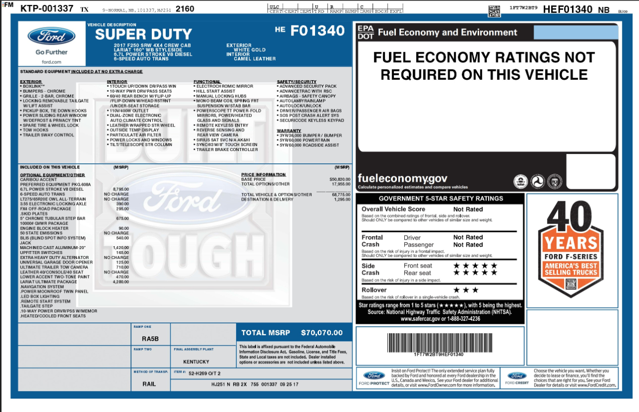 Ford Super Duty F-250 SRW  2017