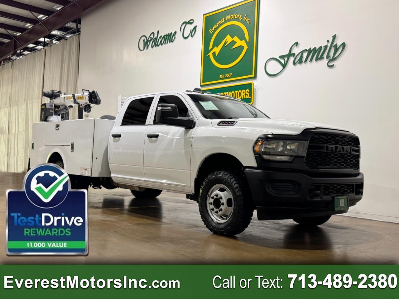 2023 RAM 3500 TRADESMAN 4X4 CC UTILITYBED CRANE GAS AISIN 1OWNER