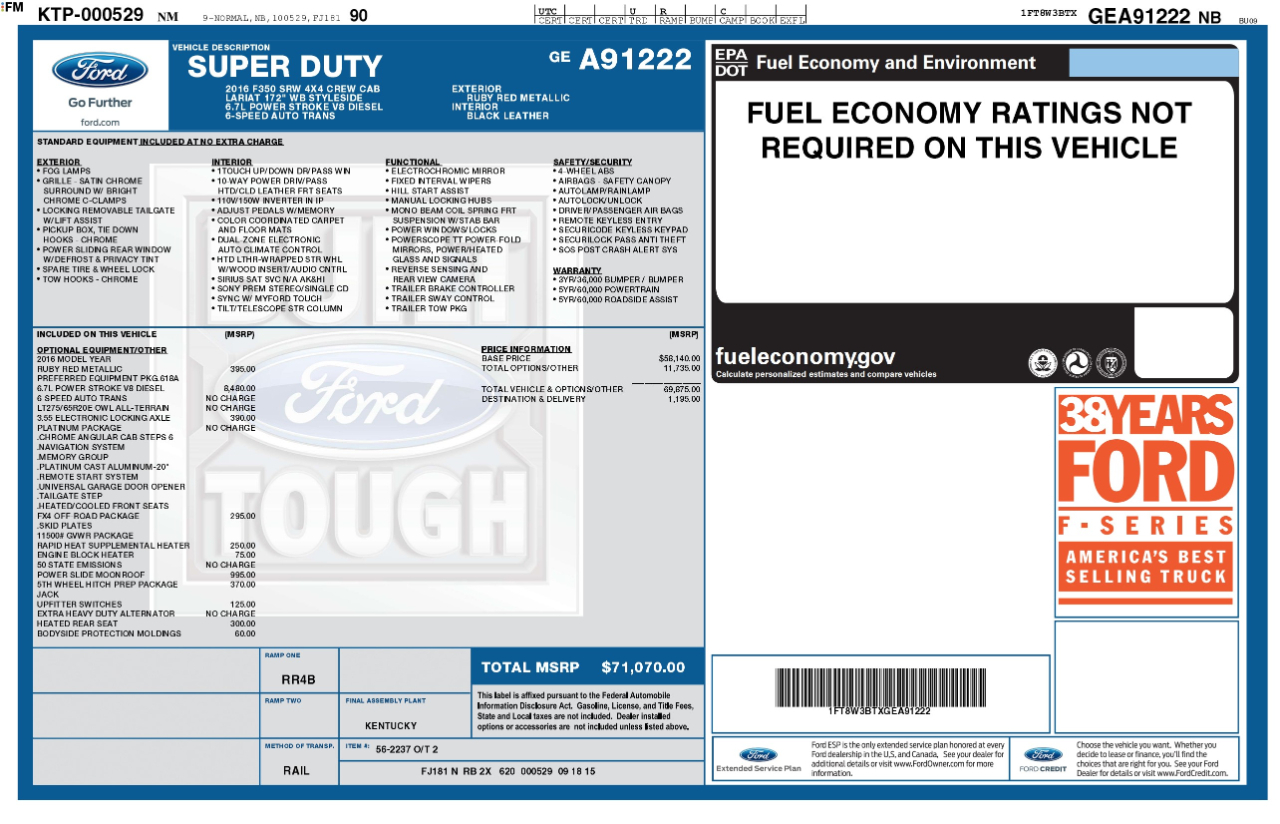 Ford Super Duty F-350 SRW  2016