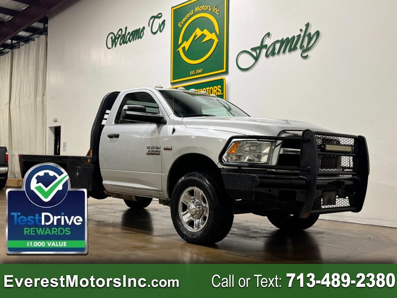 2018 RAM 3500 TRADESMAN 4X4 REGCAB 9FT FLATBED 6.4L V8 GAS