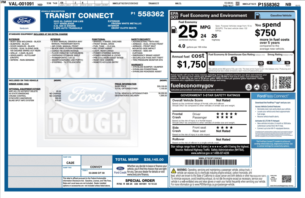 Ford Transit Connect Van  2023