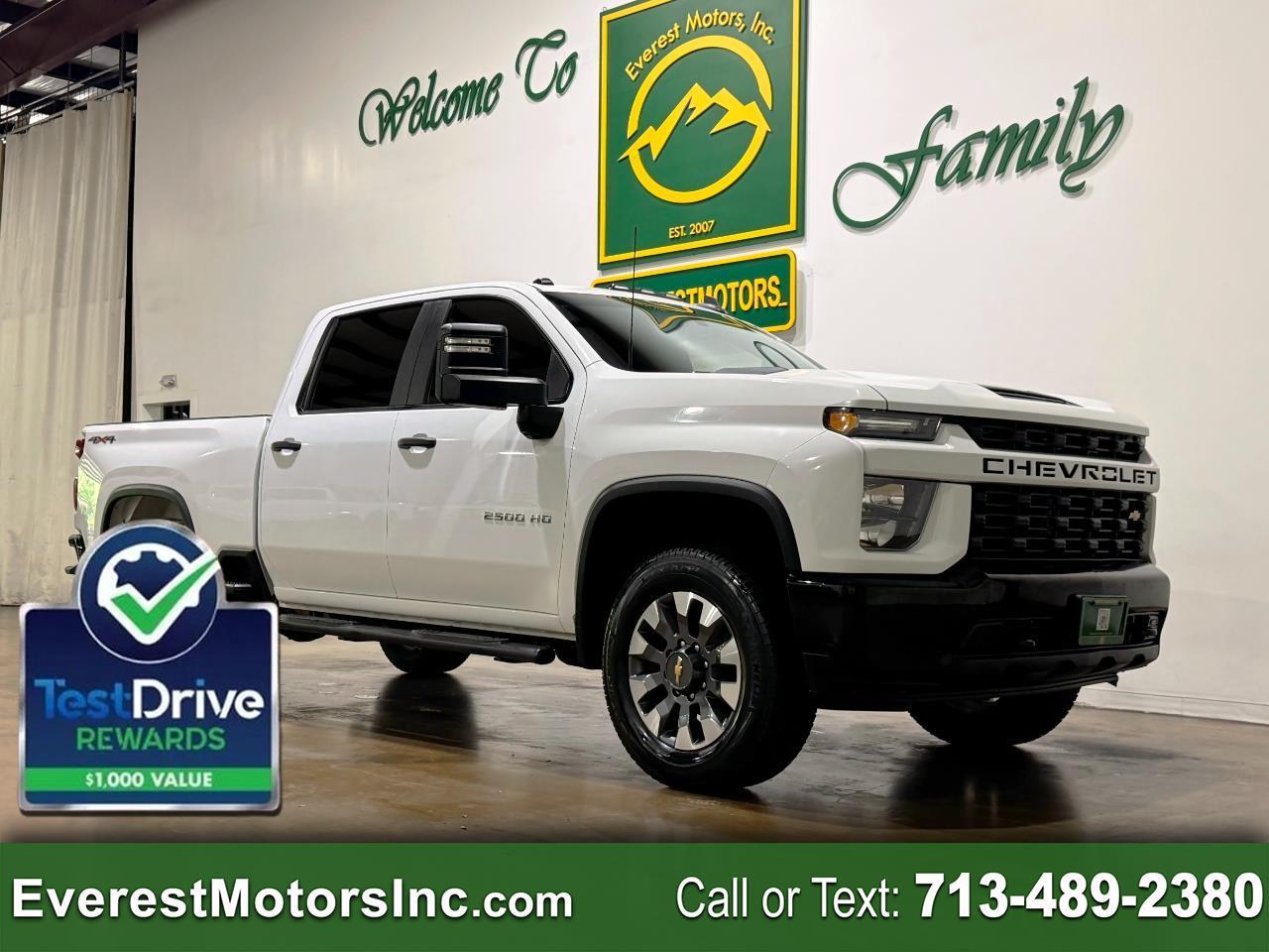 2021 Chevrolet Silverado 2500HD CUSTOM 4X4 CREWCAB SHORT 6.6L V8 GAS 1OWNER