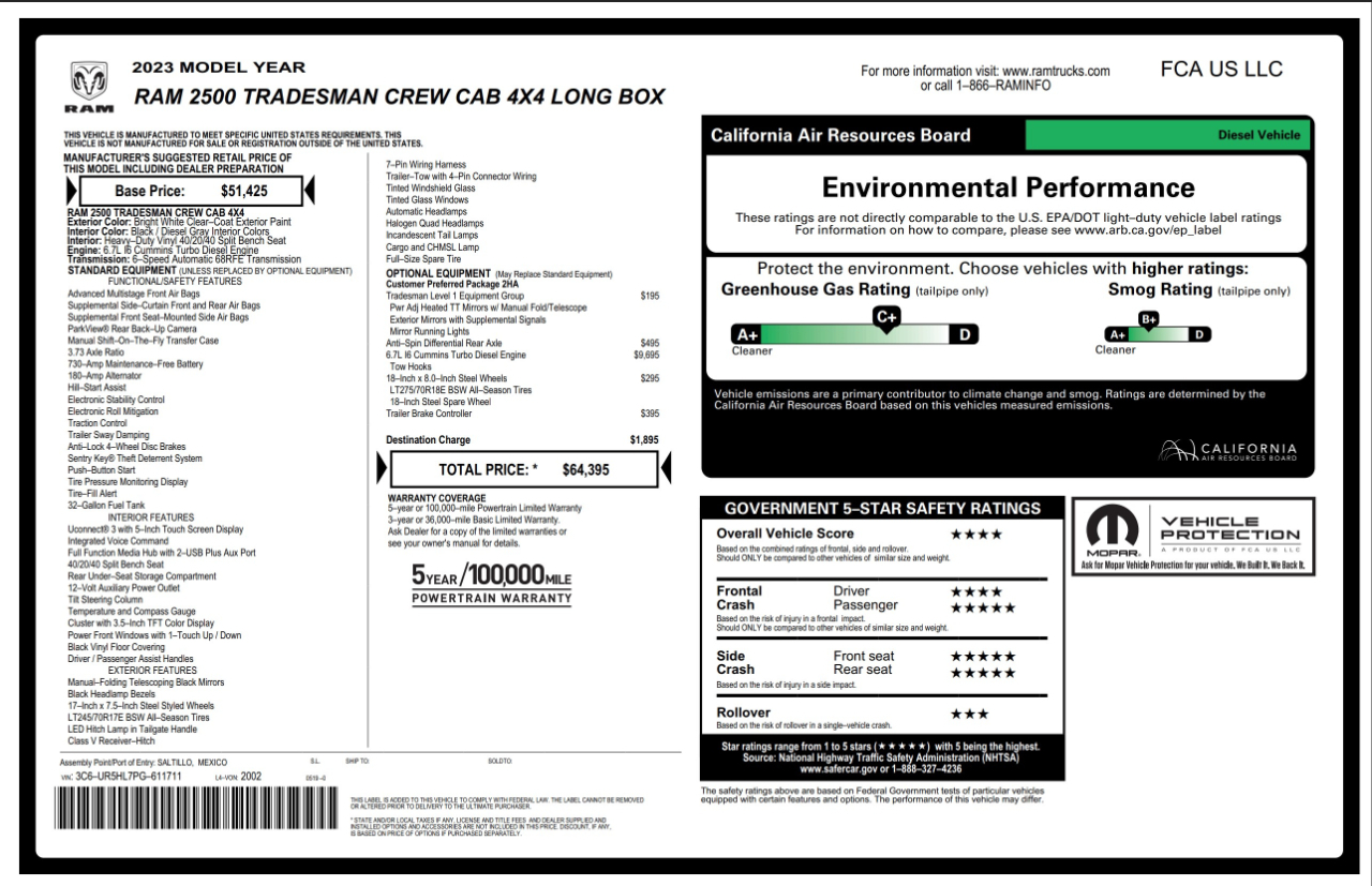 RAM 2500  2023