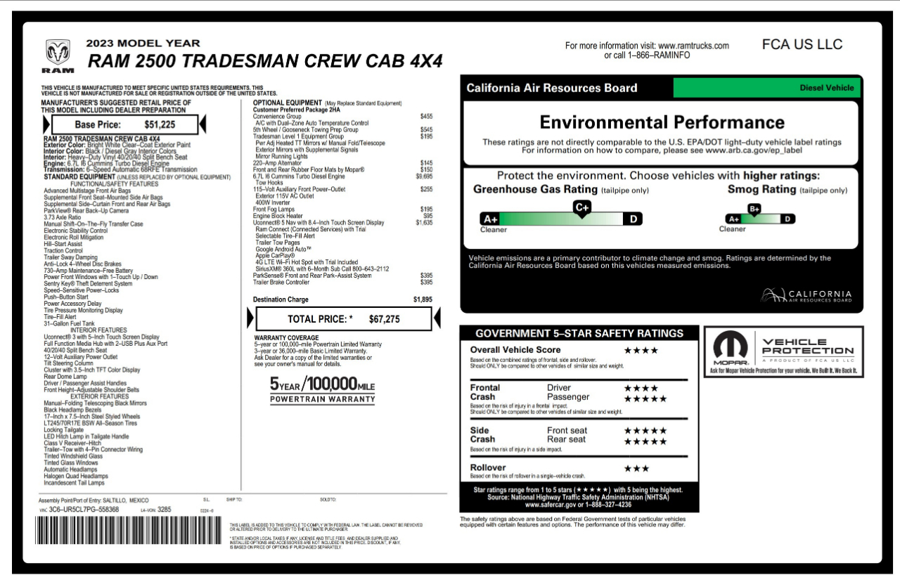 RAM 2500  2023