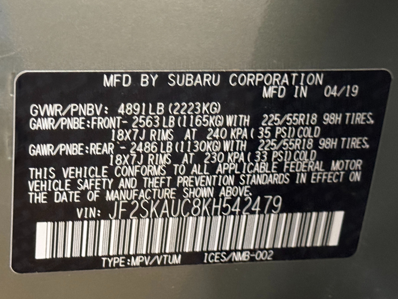 Subaru Forester  2019