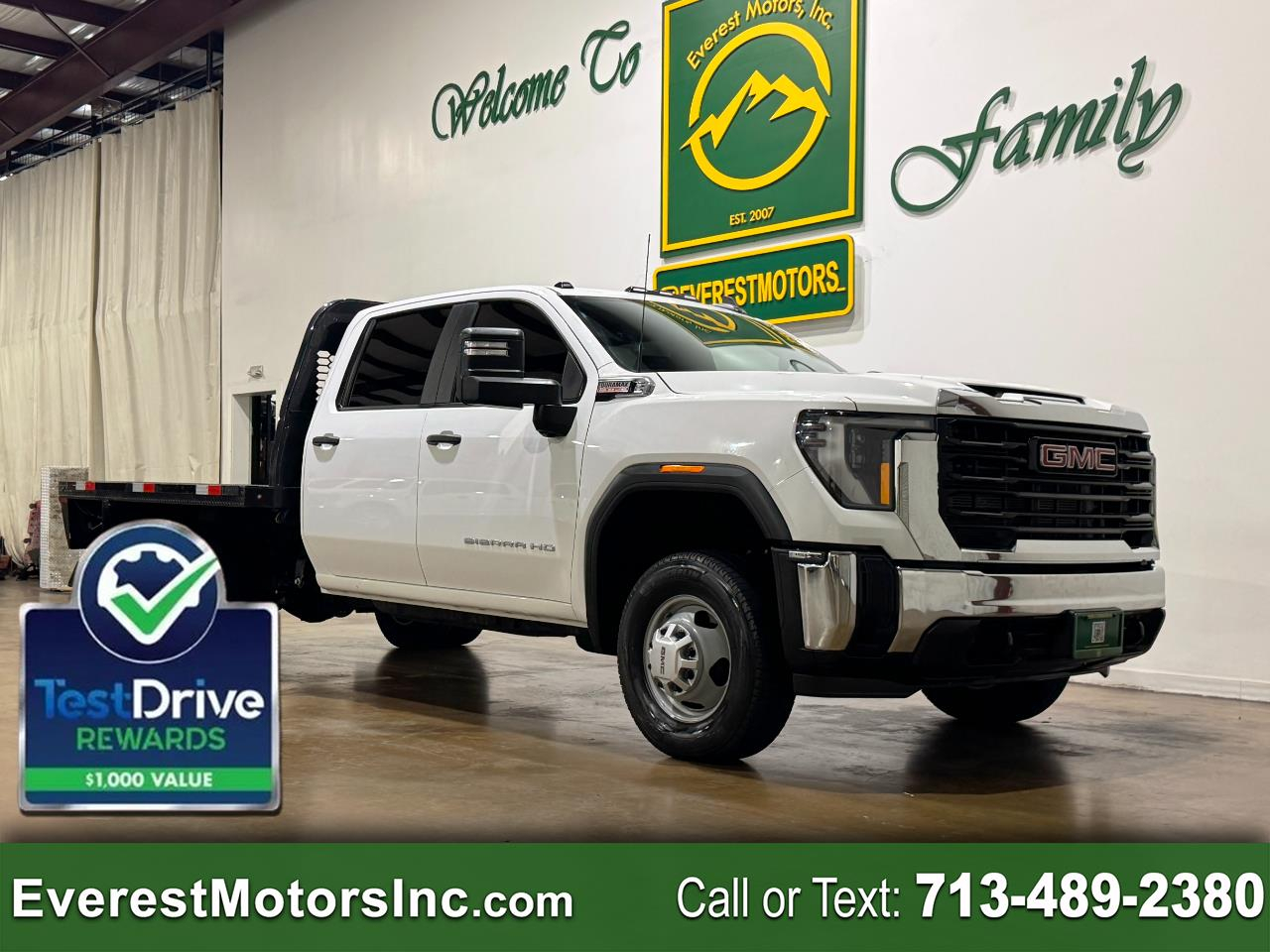 2024 GMC Sierra 3500HD PRO 4X4 CREWCAB 9FT FLATBED 6.6L V8 DIESEL