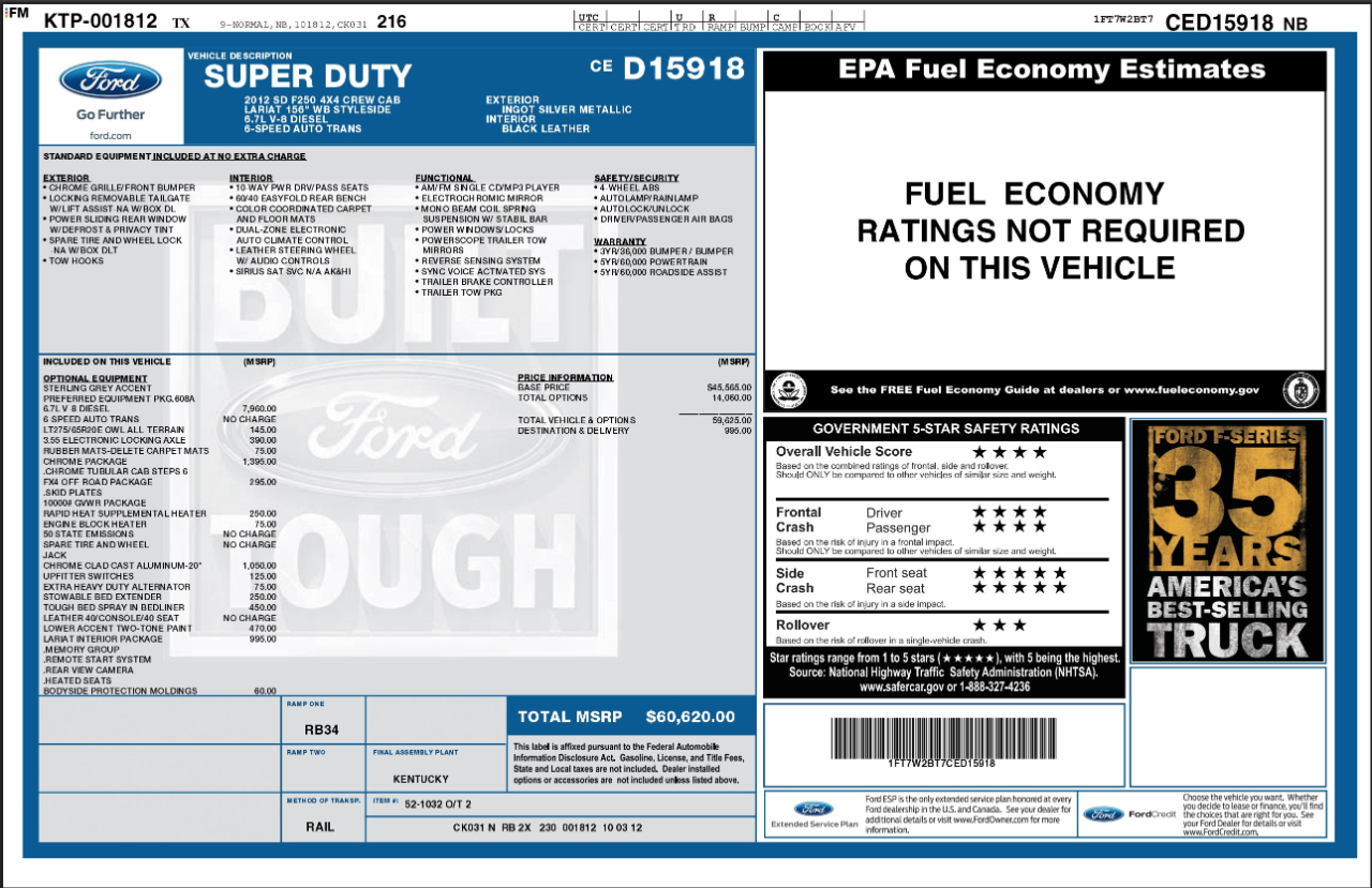 Ford Super Duty F-250 SRW  2012