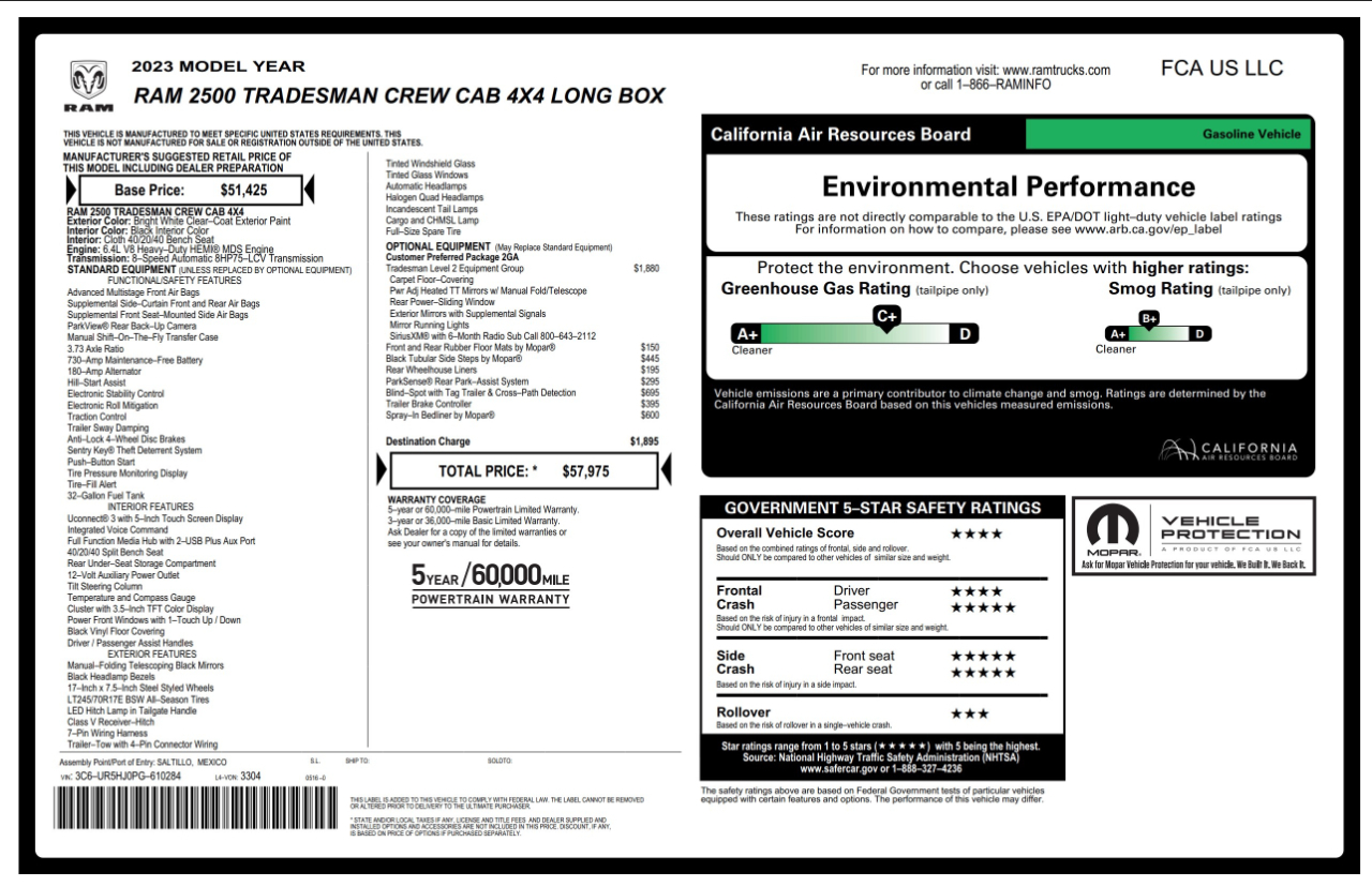 RAM 2500  2023