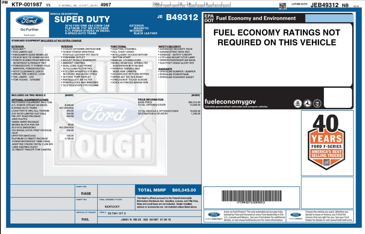 Ford Super Duty F-350 DRW  2018