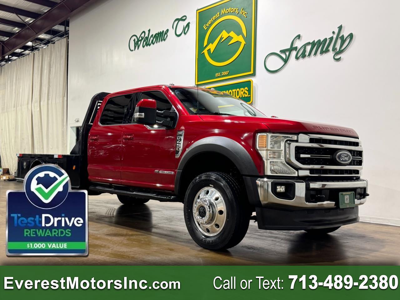 2022 Ford Super Duty F-450 DRW LARIAT 4X4 CREWCAB 9FT FLATBED 6.7 DIESEL PTO 1OWN