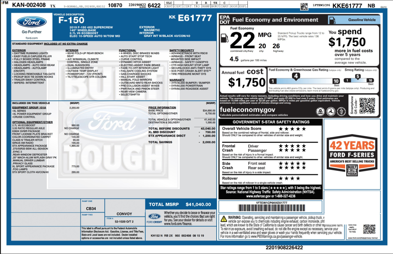 Ford F-150  2019