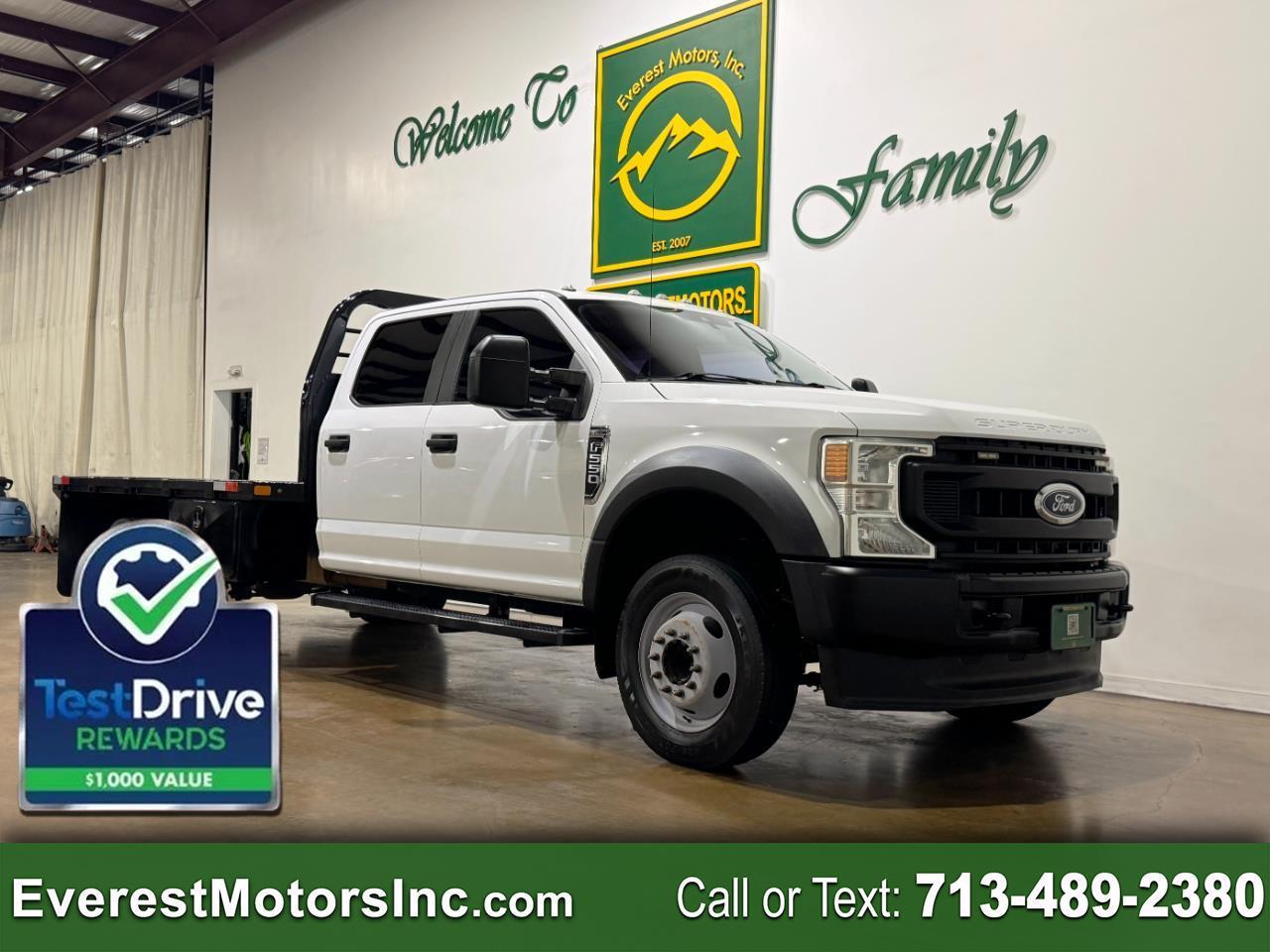 2021 Ford Super Duty F-550 DRW XL 4X2 CREW 11FT FLATBED 7.3L V8 GAS GODZILLA PTO