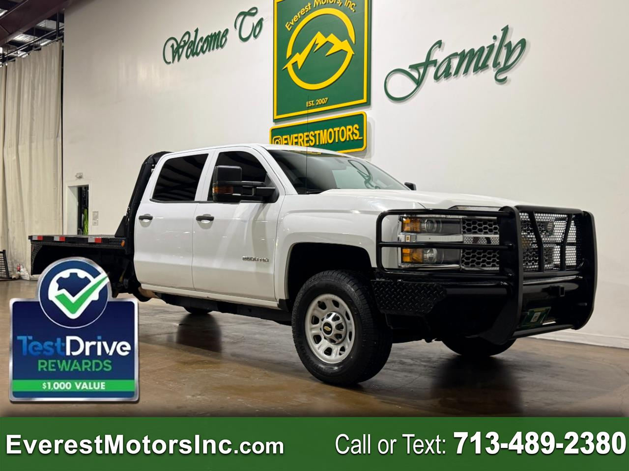 2019 Chevrolet Silverado 2500HD WT 4X4 CREWCAB 8FT FLATBED 6.0L V8 GAS