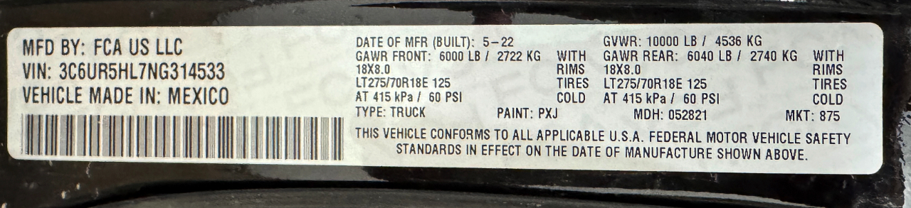 RAM 2500  2022