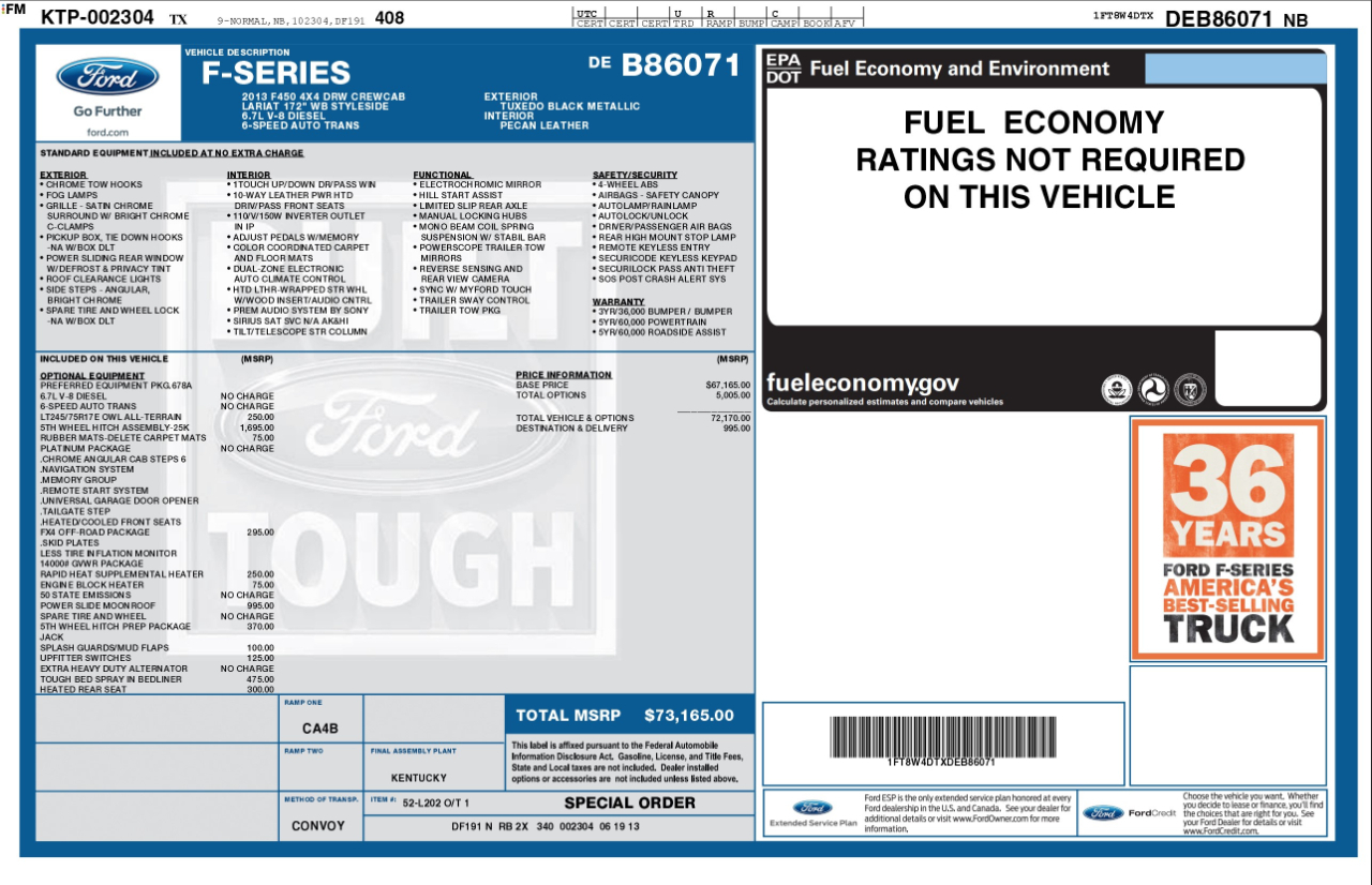 Ford Super Duty F-450 DRW  2013