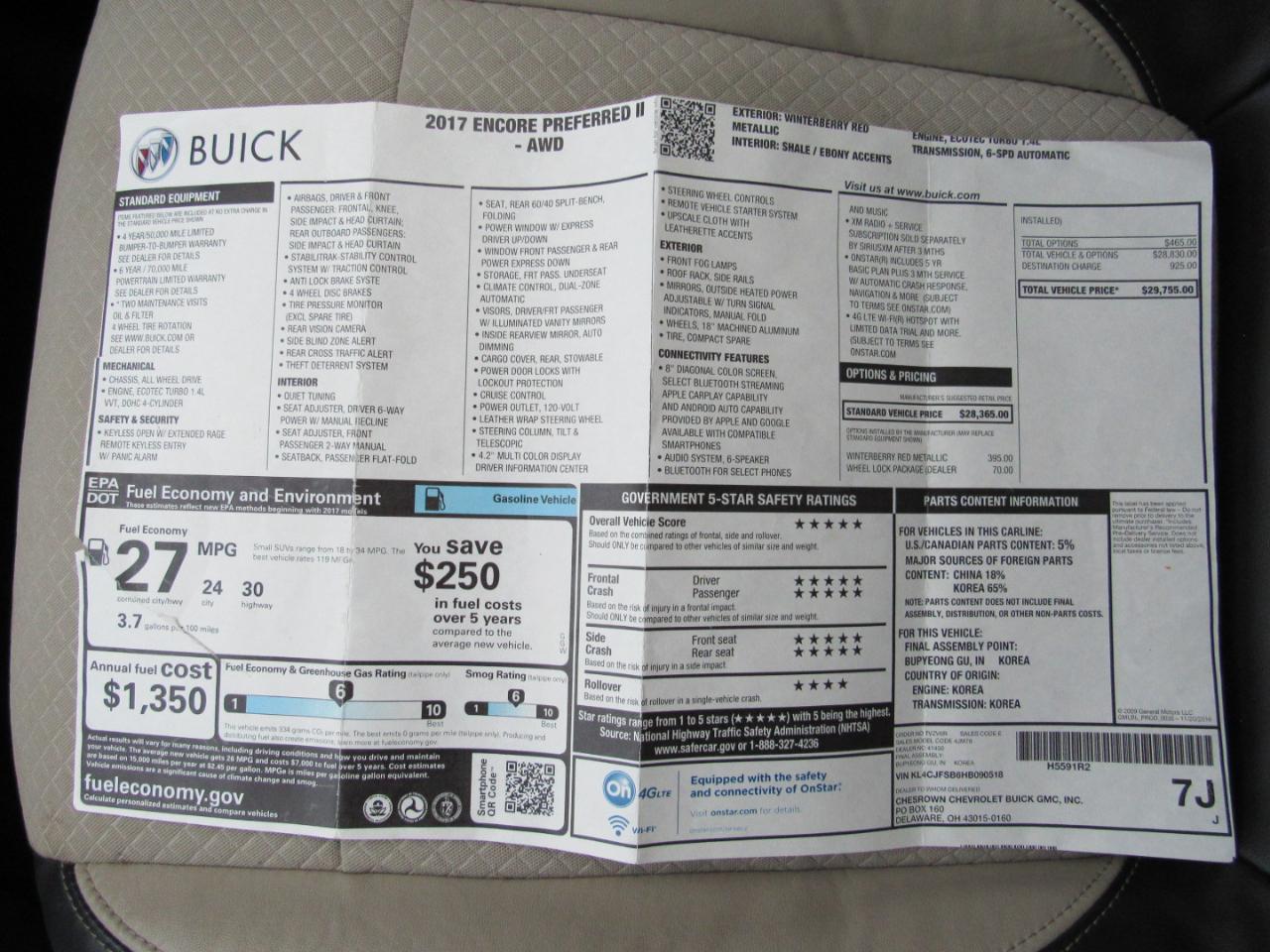 Buick Encore AWD 4dr Preferred II 2017