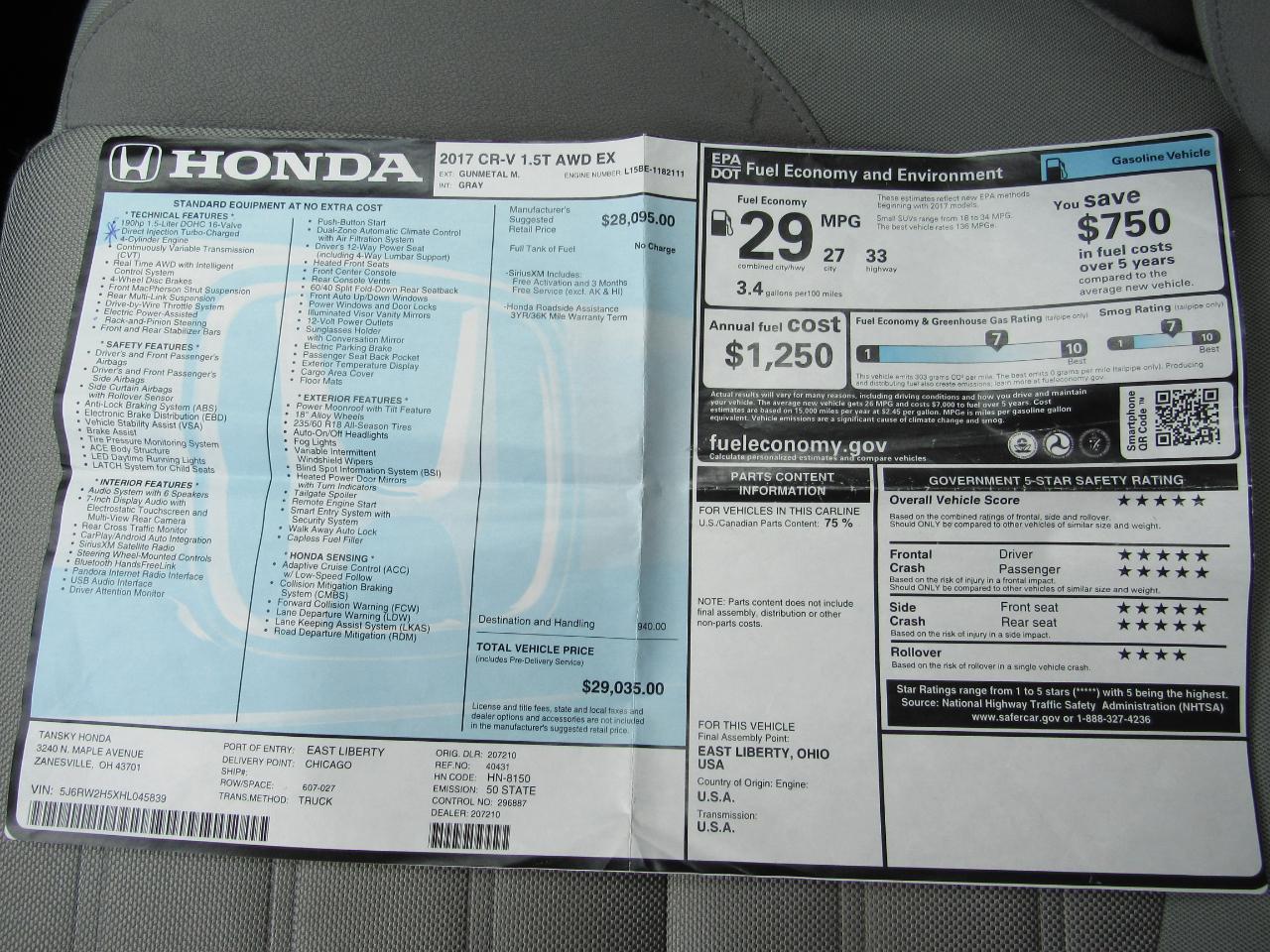 Honda CR-V EX AWD 2017