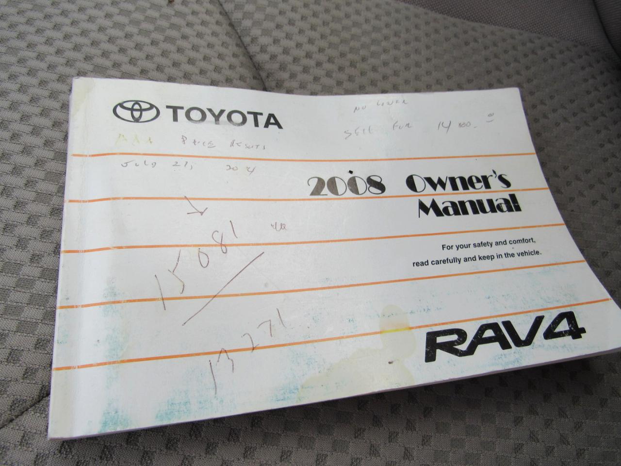 Toyota RAV4 FWD 4dr 4-cyl 4-Spd AT (Natl) 2008