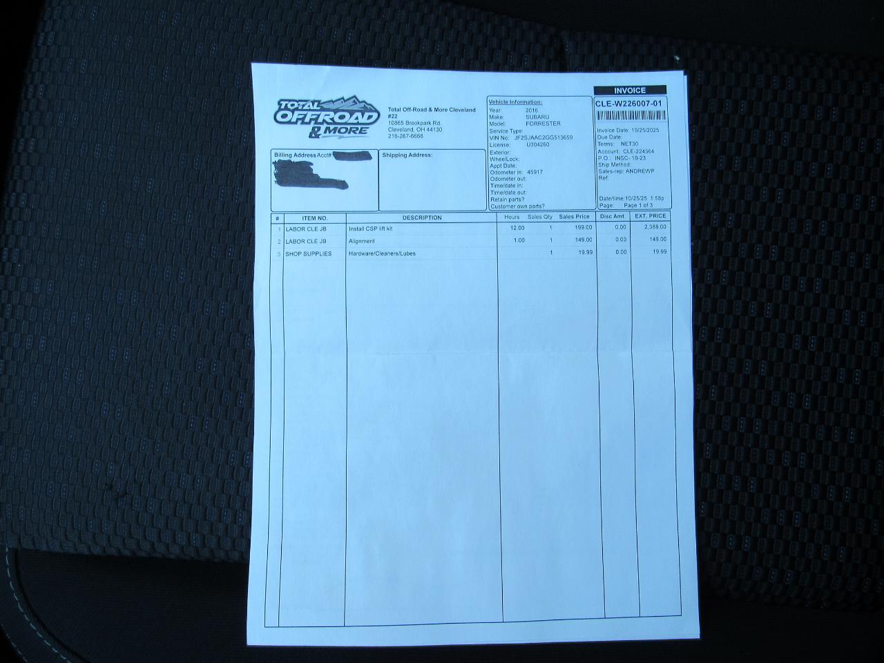Subaru Forester 4dr Man 2.5i PZEV 2016
