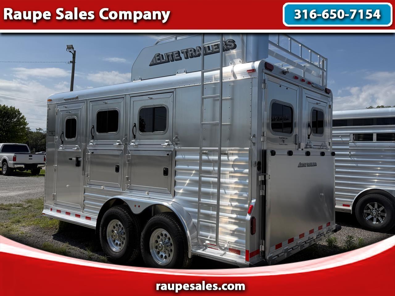 2027 Elite 3 Horse Trailer Aluminum Bumper Pull