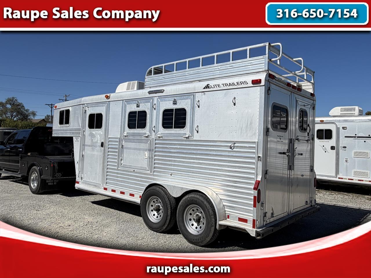 1996 Elite Horse Trailer 2 Horse Slant Gooseneck - Weekender - Hay Rack