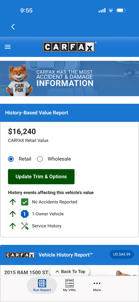 RAM 1500 4WD Reg Cab 140.5" Tradesman 2015