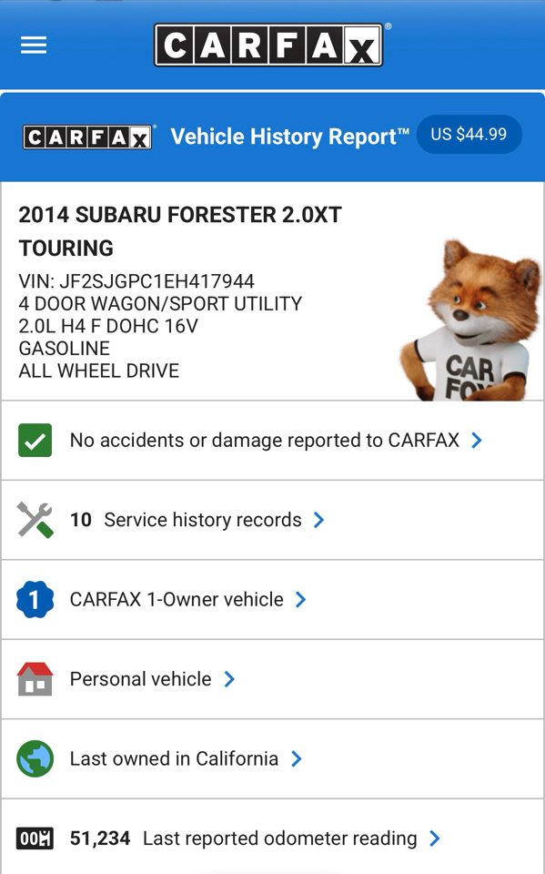 Subaru Forester 4dr Auto 2.0XT Touring 2014