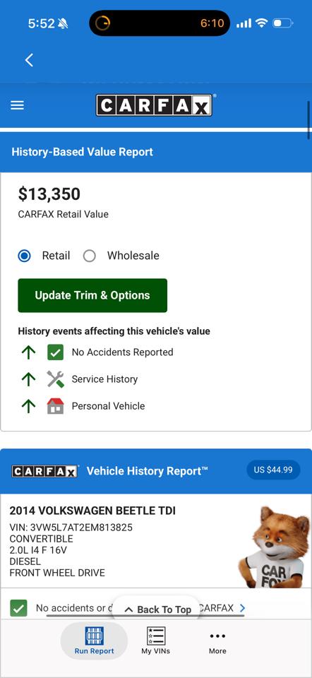 Volkswagen Beetle Convertible 2dr DSG 2.0L TDI 2014