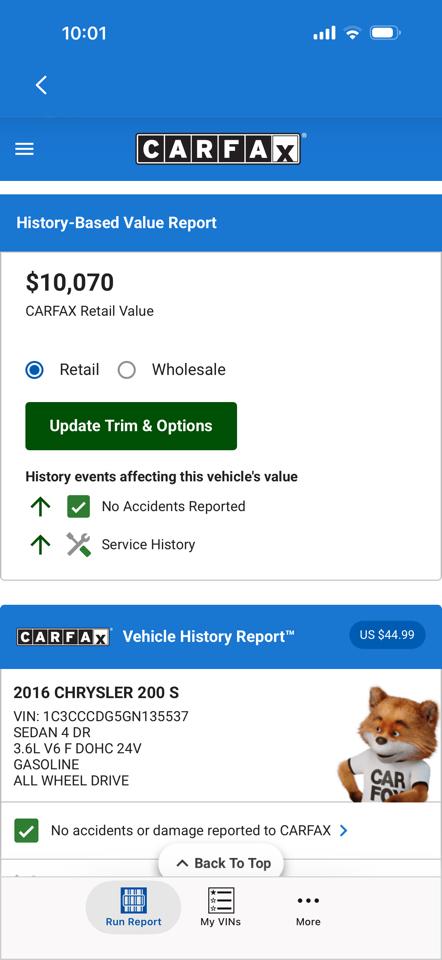 Chrysler 200 4dr Sdn S AWD 2016