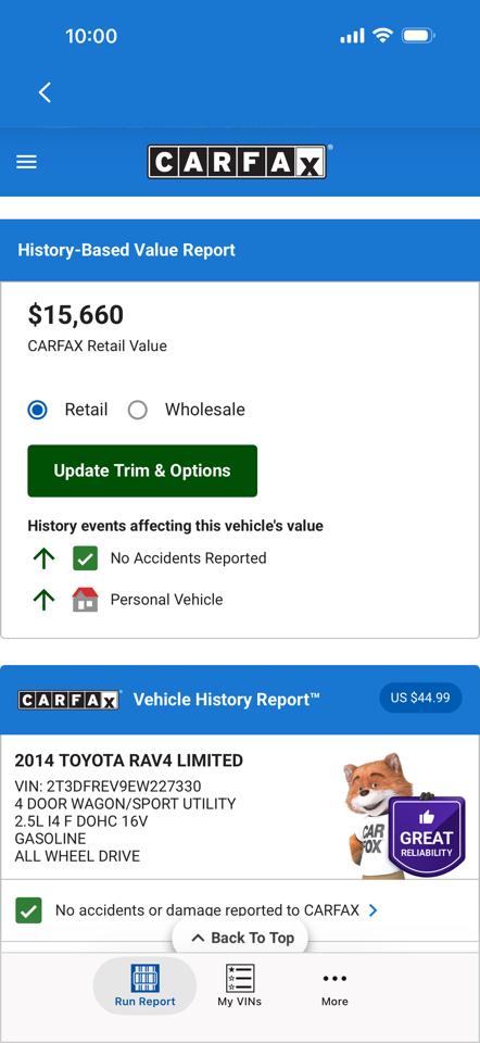 Toyota RAV4 AWD 4dr Limited (Natl) 2014