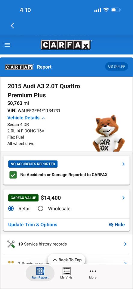 Audi A3 4dr Sdn quattro 2.0T Premium Plus 2015