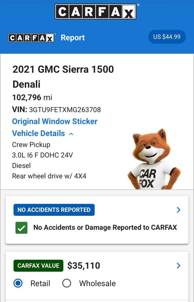 GMC Sierra 1500 4WD Crew Cab 147" Denali 2021