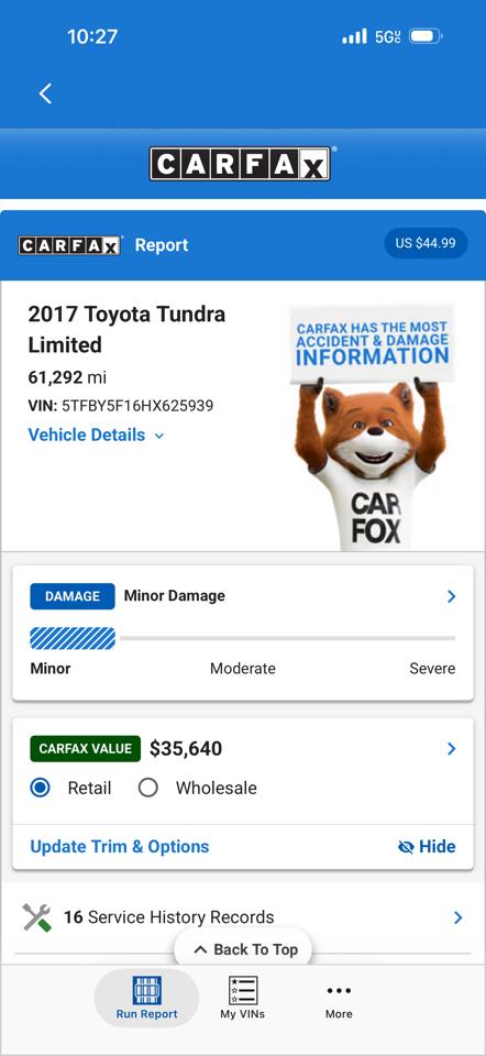 Toyota Tundra 4WD Limited Double Cab 6.5' Bed 5.7L (Natl) 2017