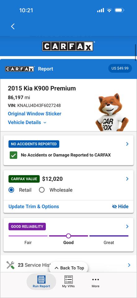 Kia K900 4dr Sdn Premium 2015