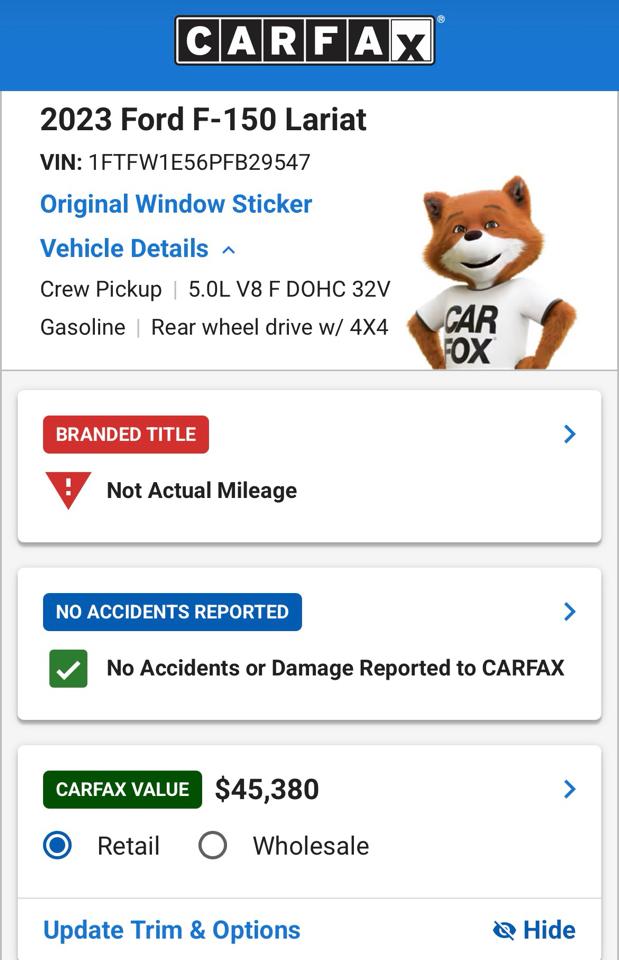 Ford F-150 Lariat 4WD SuperCrew 6.5' Box 2023