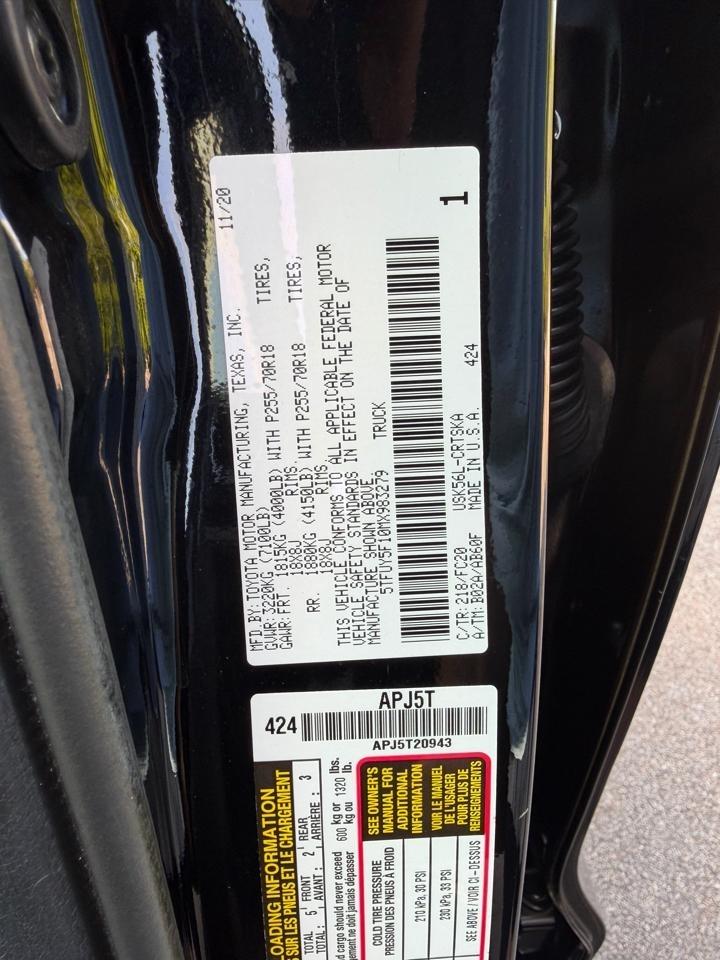 Toyota Tundra SR5 5.7L V8 Double Cab 4WD 2021