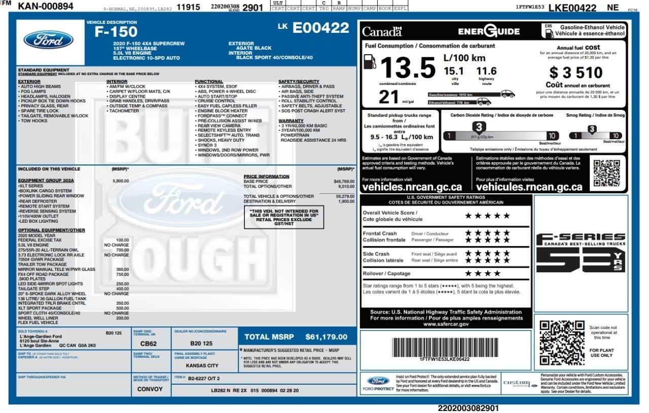 Ford F-150 XLT SuperCrew 6.5-ft. Bed 4WD 2020