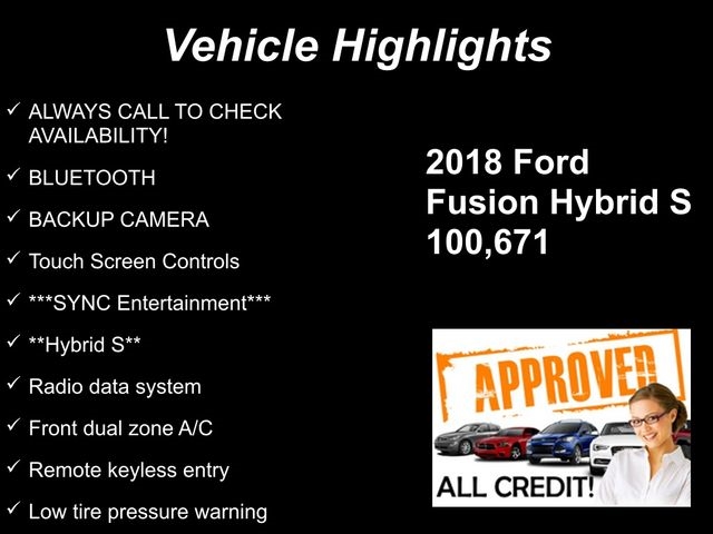Ford Fusion Hybrid S 2018