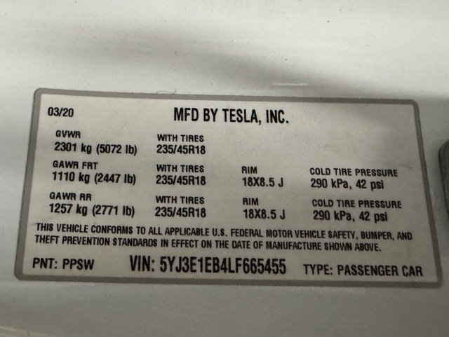 Tesla Model 3 Long Range 2020