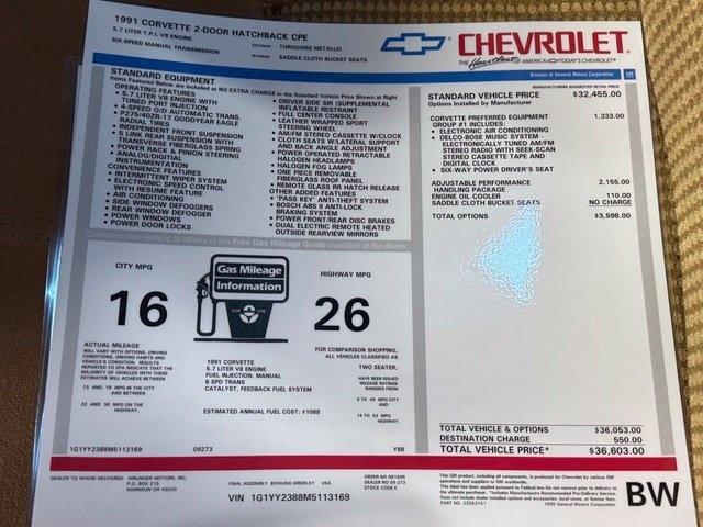 Chevrolet Corvette Coupe 1991