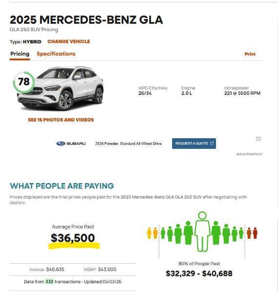 Mercedes-Benz GLA-Class  2025