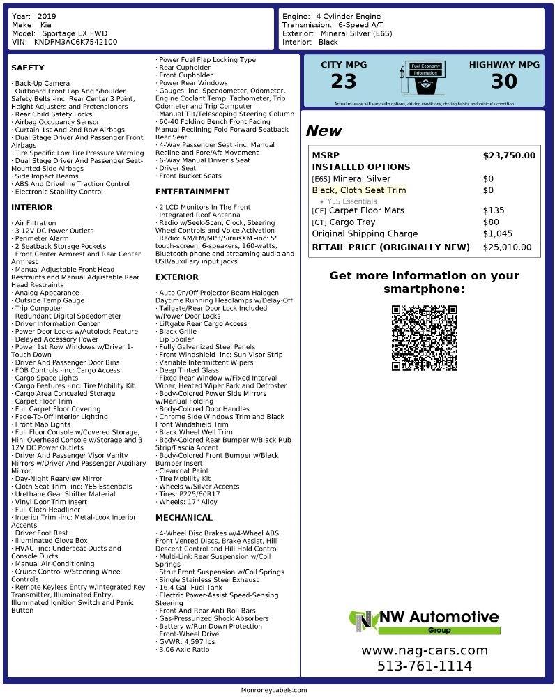 Kia Sportage LX FWD 2019