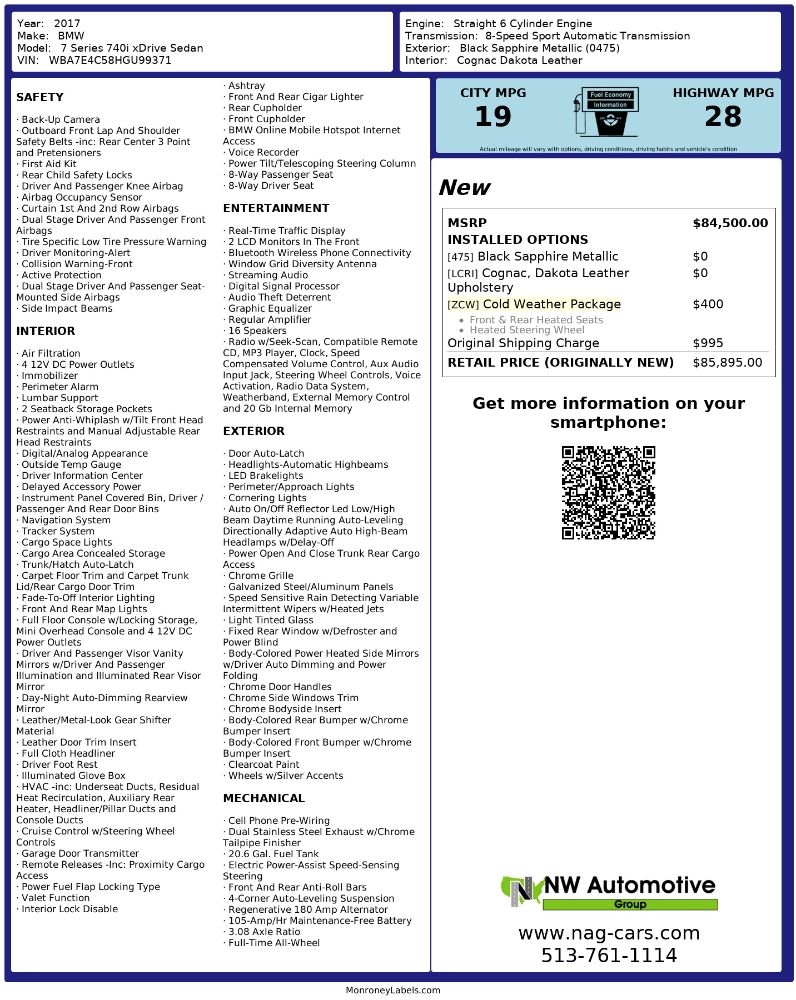 BMW 7 Series 740i xDrive Sedan 2017