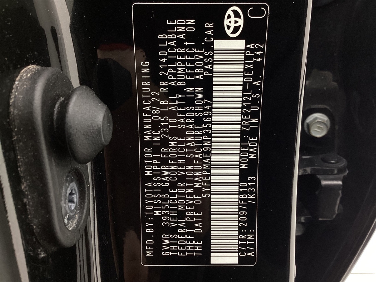 Toyota Corolla LE CVT (Natl) 2022