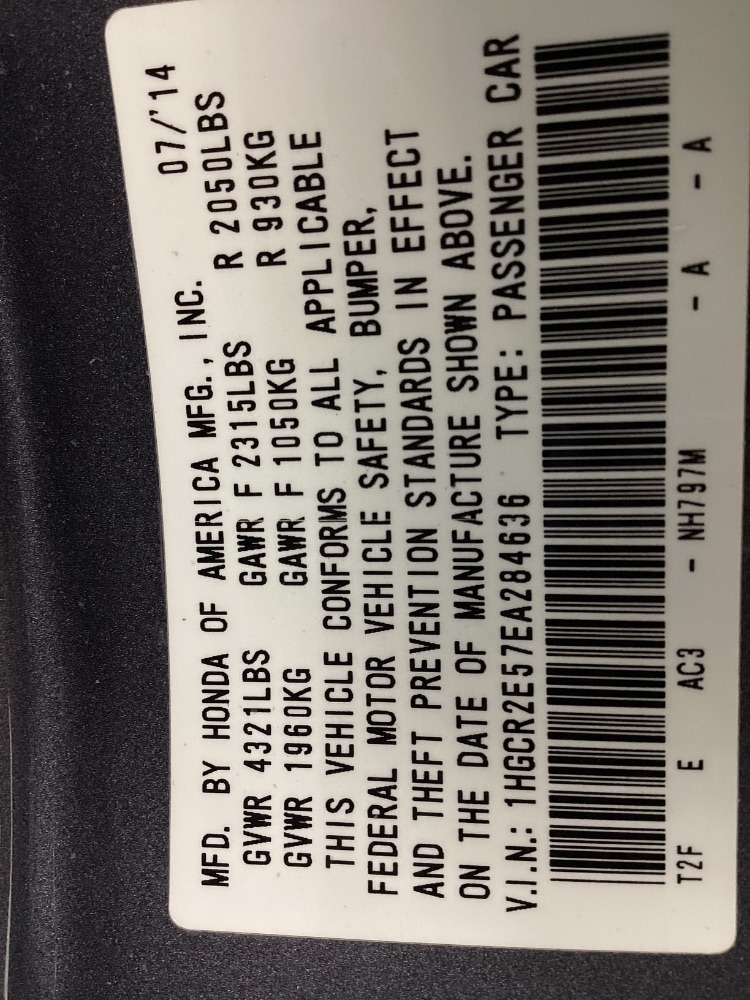 Honda Accord 4dr I4 Man Sport 2014