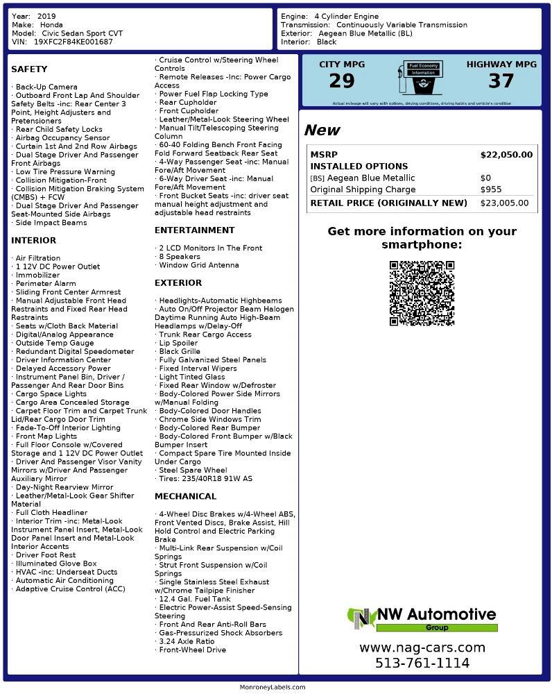 Honda Civic Sport CVT 2019