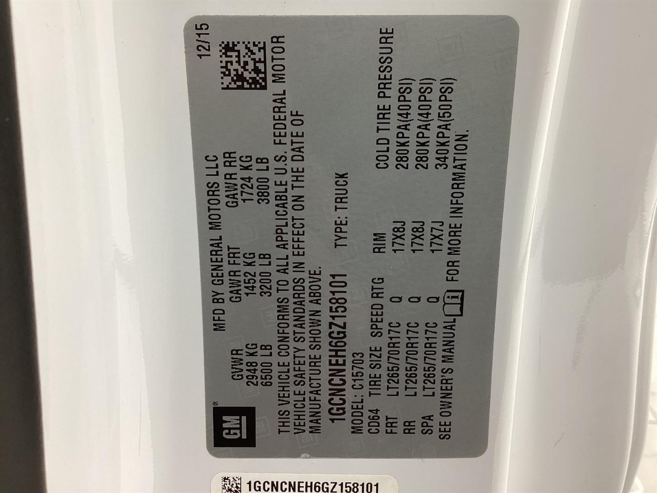 Chevrolet Silverado 1500 2WD Reg Cab 119.0" Work Truck 2016